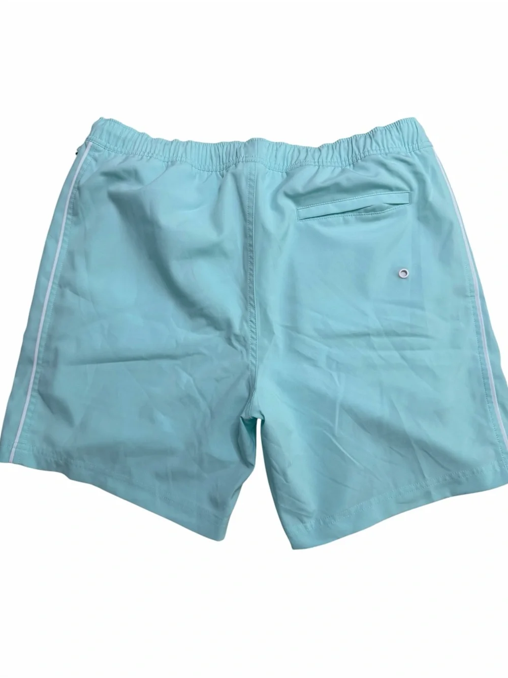 Original Penguin Light Aqua Swim Trunks with White Piping